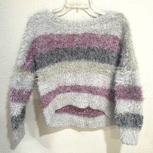 WILD FABLE metallic striped fuzzy sweater size large
